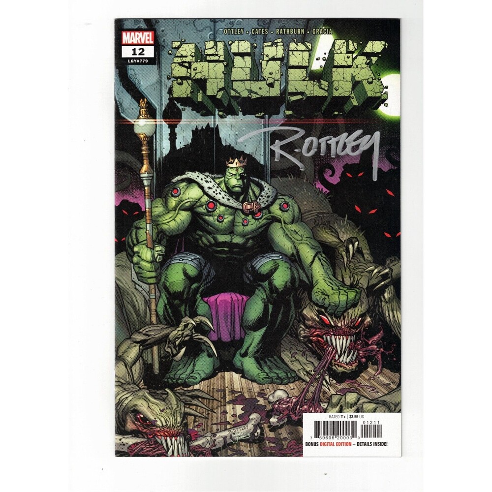 HULK #12 NM SIGNED RYAN OTTLEY W/COA LGY #779 2023 MARVEL COMICS